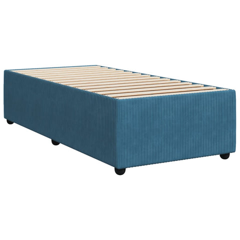 vidaXL Boxspringbett mit Matratze Dunkelblau 90x200 cm Samt