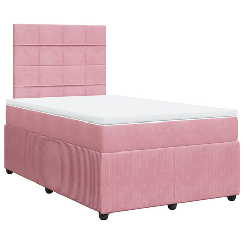 Boxspringbett mit Matratze Rosa 120x200 cm Samt