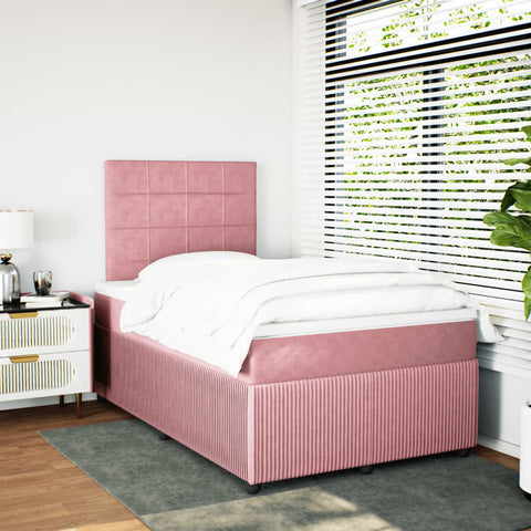 Boxspringbett mit Matratze Rosa 120x200 cm Samt