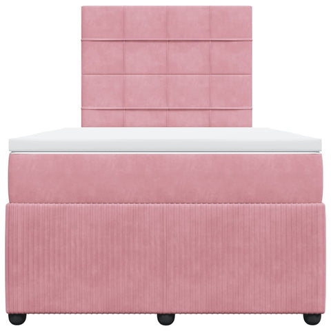 Boxspringbett mit Matratze Rosa 120x200 cm Samt