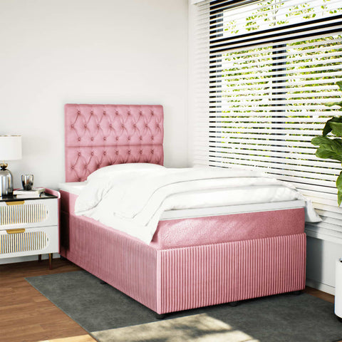 Boxspringbett mit Matratze Rosa 120x200 cm Samt