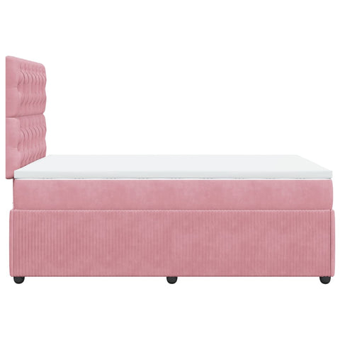 Boxspringbett mit Matratze Rosa 120x200 cm Samt