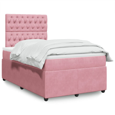 Boxspringbett mit Matratze Rosa 120x200 cm Samt