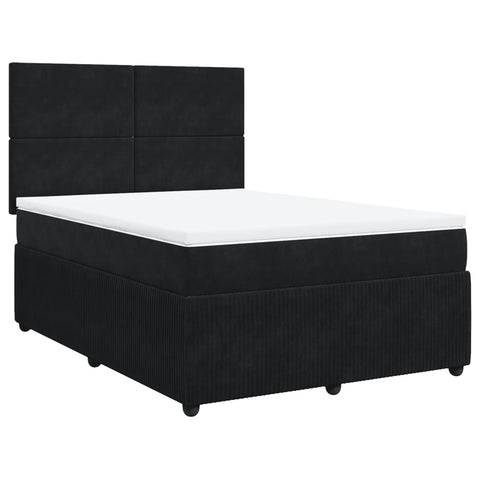 Boxspringbett mit Matratze Schwarz 140x190 cm Samt