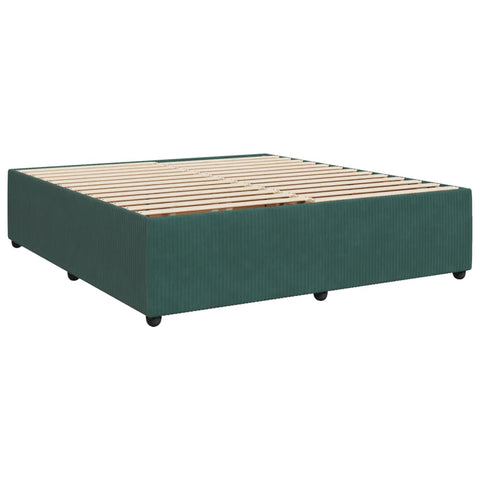 vidaXL Boxspringbett mit Matratze Dunkelgrün 180x200 cm Samt