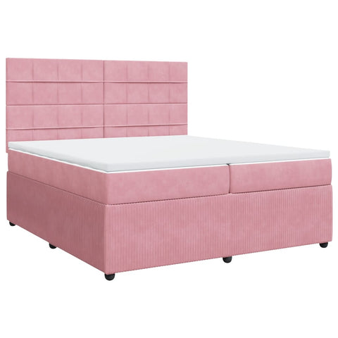 Boxspringbett mit Matratze Rosa 200x200 cm Samt