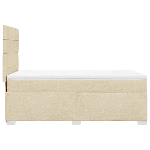 Boxspringbett mit Matratze Creme 80x200 cm Stoff