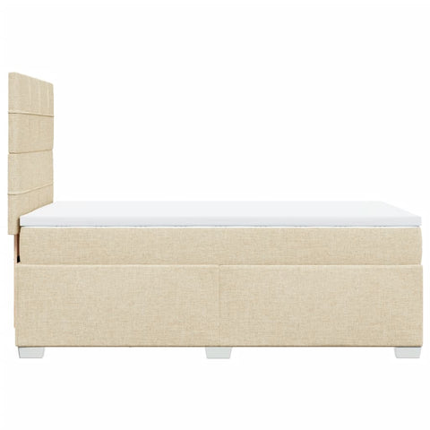 vidaXL Boxspringbett mit Matratze Creme 100x200 cm Stoff