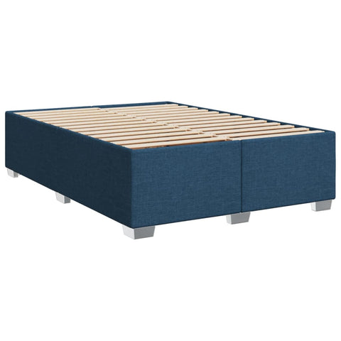 Boxspringbett mit Matratze Blau 140x200 cm Stoff