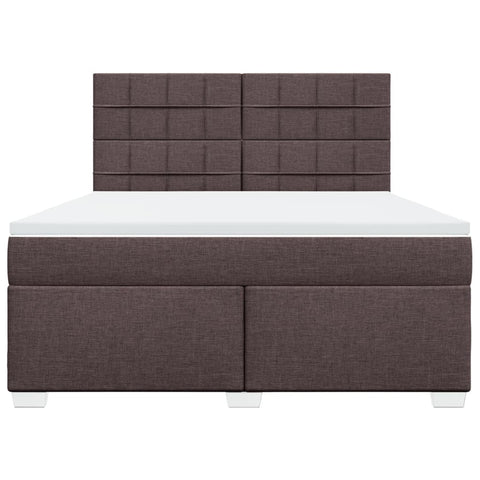 Boxspringbett mit Matratze Dunkelbraun 180x200 cm Stoff