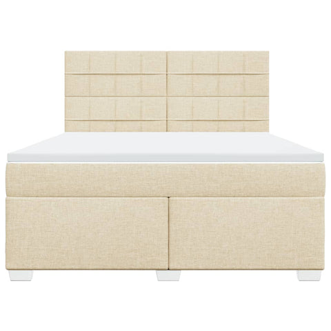 Boxspringbett mit Matratze Creme 180x200 cm Stoff