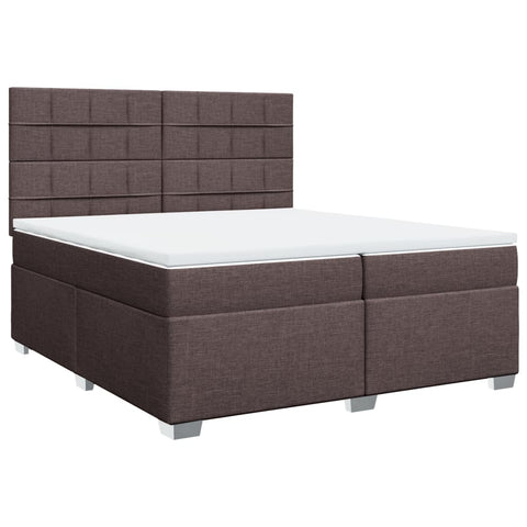 vidaXL Boxspringbett mit Matratze Dunkelbraun 200x200 cm Stoff