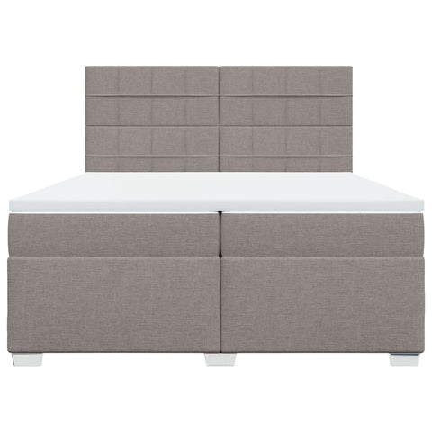 vidaXL Boxspringbett mit Matratze Taupe 200x200 cm Stoff