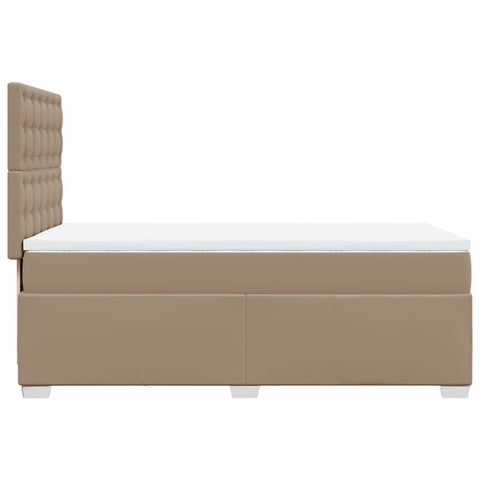 vidaXL Boxspringbett mit Matratze Cappuccino-Braun 90x190cm Kunstleder