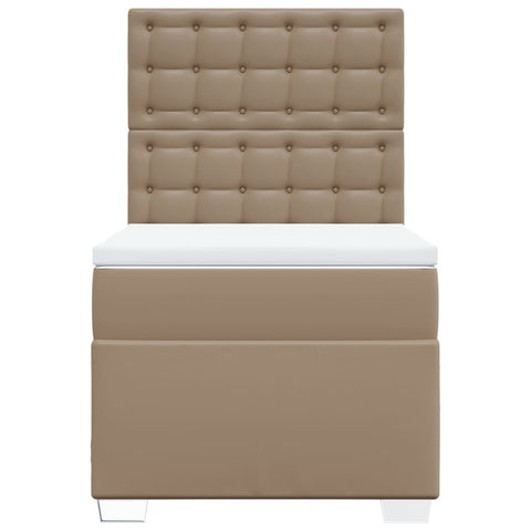 vidaXL Boxspringbett mit Matratze Cappuccino-Braun 90x200cm Kunstleder