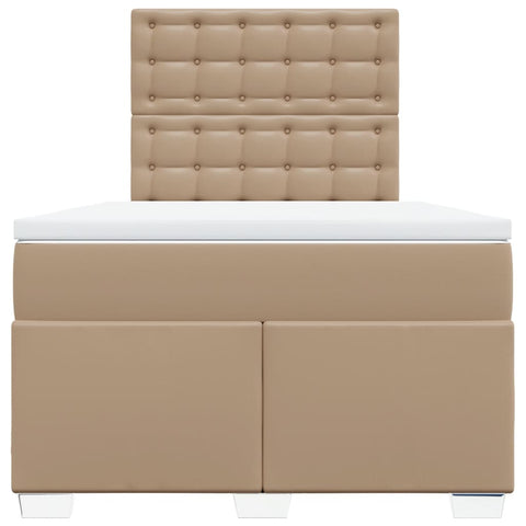 Boxspringbett Matratze Cappuccino-Braun 120x190 cm Kunstleder