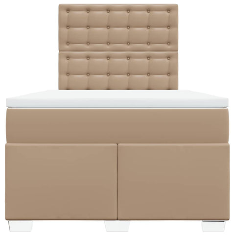 Boxspringbett Matratze Cappuccino-Braun 120x200cm Kunstleder