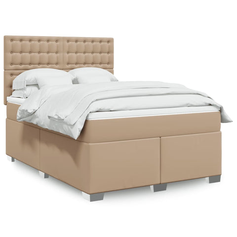 Boxspringbett Matratze Cappuccino-Braun 140x200cm Kunstleder