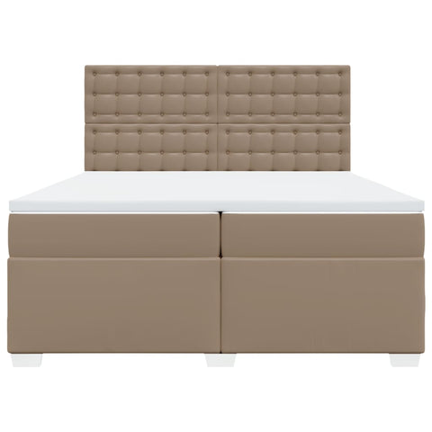 Boxspringbett Matratze Cappuccino-Braun 200x200cm Kunstleder