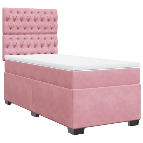 Boxspringbett mit Matratze Rosa 90x190 cm Samt