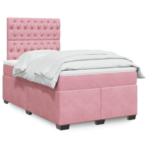 Boxspringbett mit Matratze Rosa 120x200 cm Samt