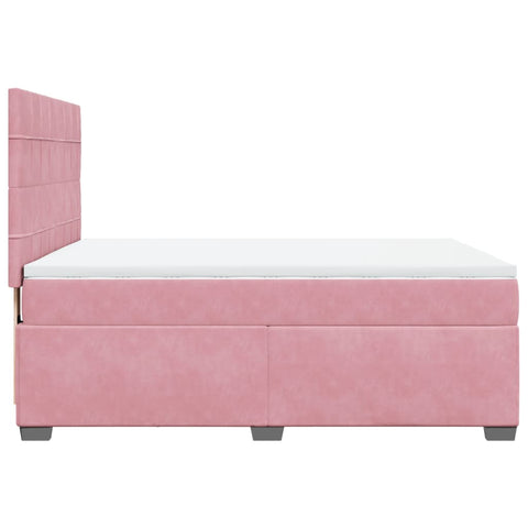 Boxspringbett mit Matratze Rosa 140x190 cm Samt