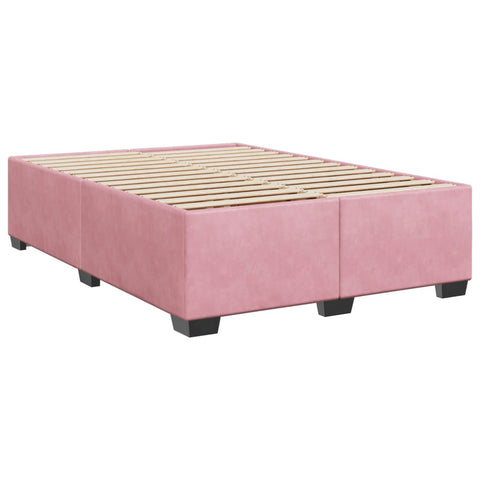 Boxspringbett mit Matratze Rosa 160x200 cm Samt