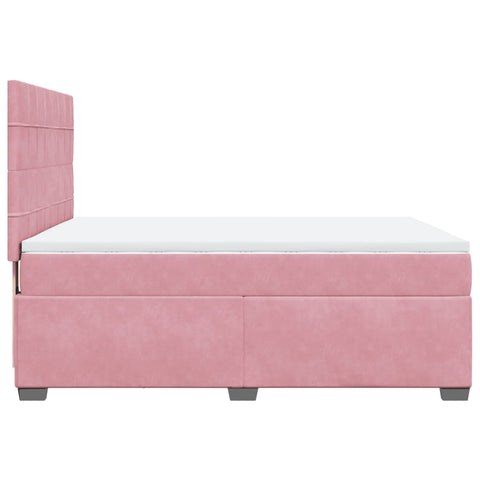 Boxspringbett mit Matratze Rosa 160x200 cm Samt