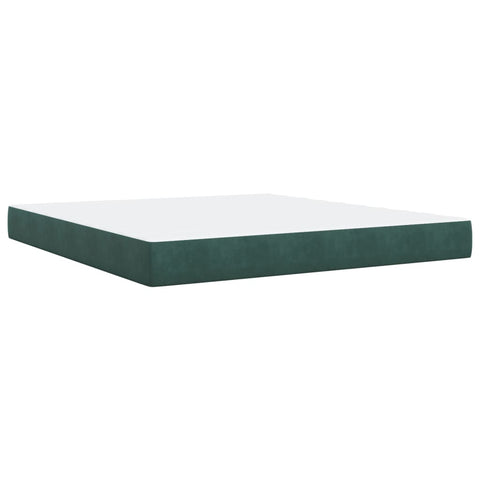 vidaXL Boxspringbett mit Matratze Dunkelgrün 180x200 cm Samt