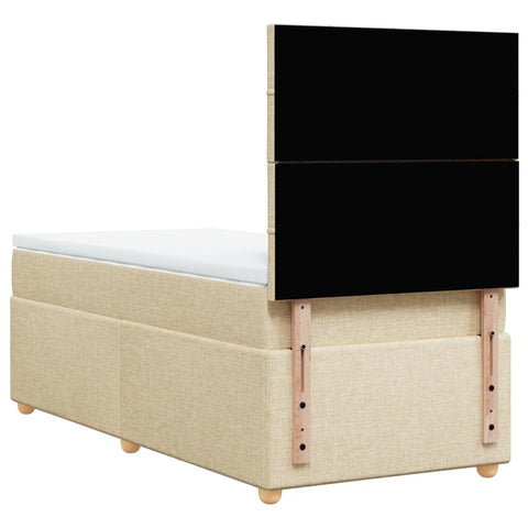 vidaXL Boxspringbett mit Matratze Creme 100x200 cm Stoff