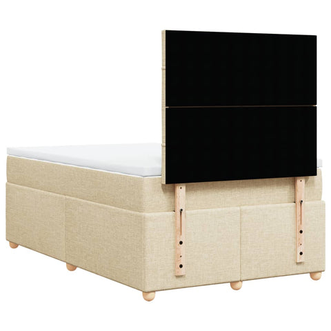 vidaXL Boxspringbett mit Matratze Creme 120x190 cm Stoff