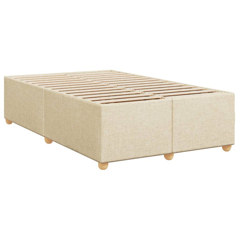 vidaXL Boxspringbett mit Matratze Creme 120x190 cm Stoff