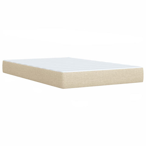 vidaXL Boxspringbett mit Matratze Creme 120x200 cm Stoff