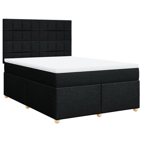 Boxspringbett mit Matratze Schwarz 140x190 cm Stoff