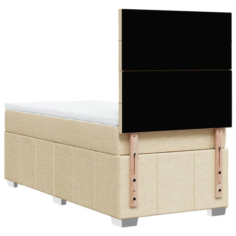 vidaXL Boxspringbett mit Matratze Creme 80x200 cm Stoff