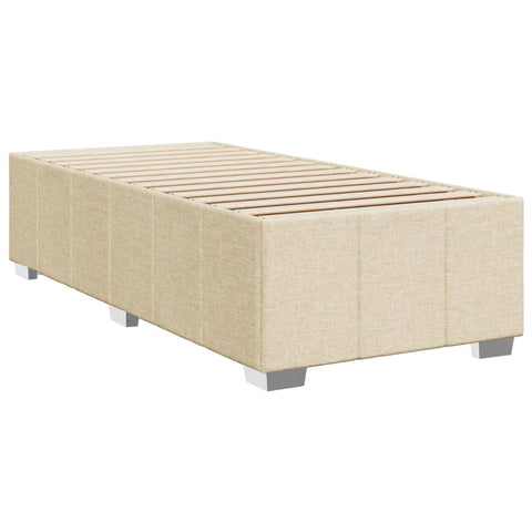 vidaXL Boxspringbett mit Matratze Creme 100x200 cm Stoff