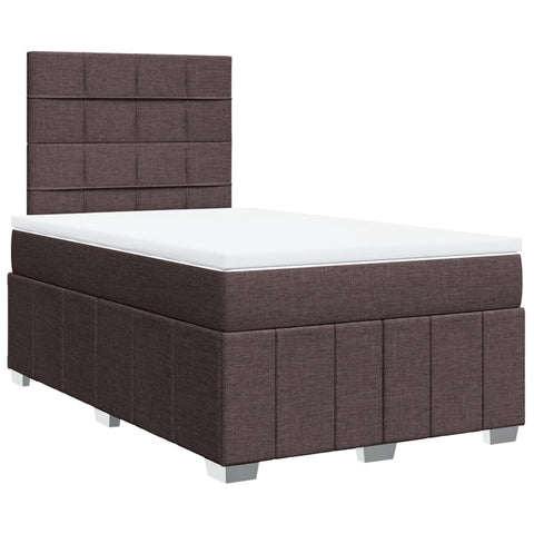 vidaXL Boxspringbett mit Matratze Dunkelbraun 120x190 cm Stoff