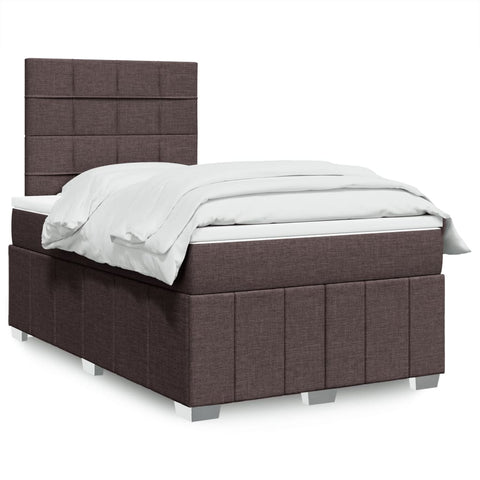 vidaXL Boxspringbett mit Matratze Dunkelbraun 120x190 cm Stoff