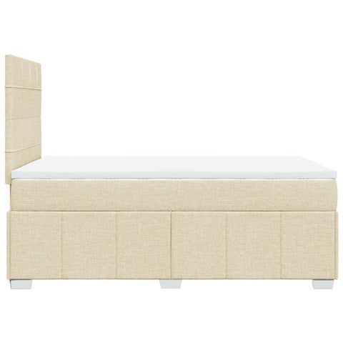 vidaXL Boxspringbett mit Matratze Creme 120x190 cm Stoff