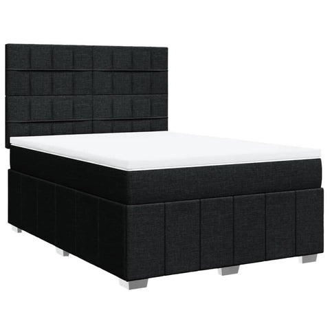 Boxspringbett mit Matratze Schwarz 140x190 cm Stoff