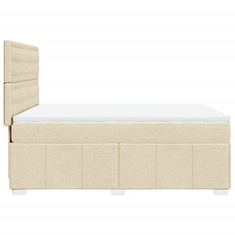 Boxspringbett mit Matratze Creme 140x200 cm Stoff