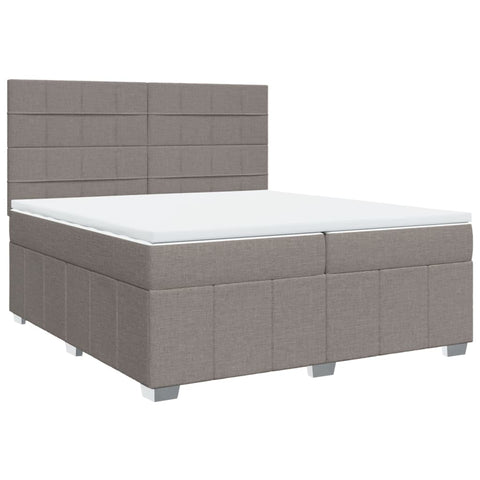 vidaXL Boxspringbett mit Matratze Taupe 200x200 cm Stoff