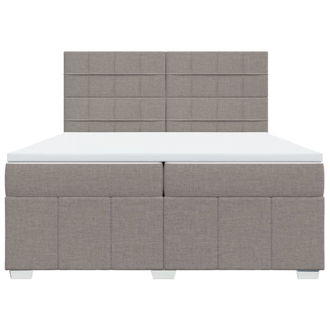 vidaXL Boxspringbett mit Matratze Taupe 200x200 cm Stoff