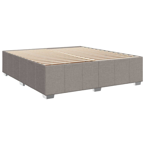 vidaXL Boxspringbett mit Matratze Taupe 200x200 cm Stoff