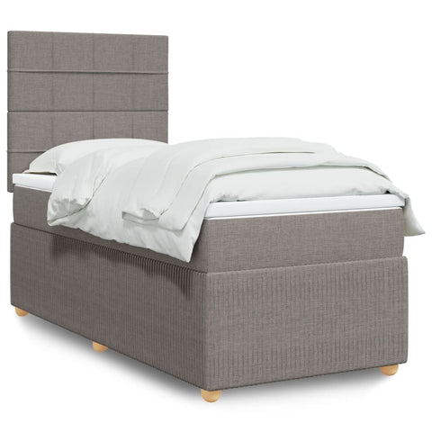 Boxspringbett mit Matratze Taupe 90x190 cm Stoff