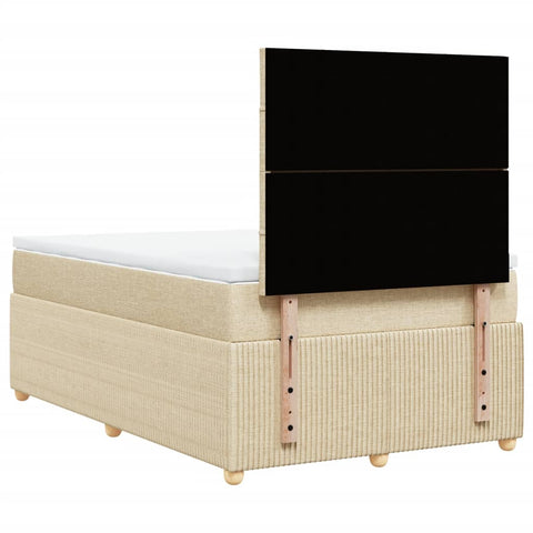 vidaXL Boxspringbett mit Matratze Creme 120x190 cm Stoff