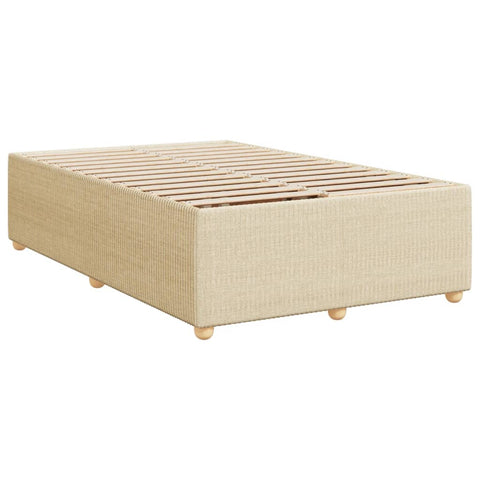 vidaXL Boxspringbett mit Matratze Creme 120x190 cm Stoff