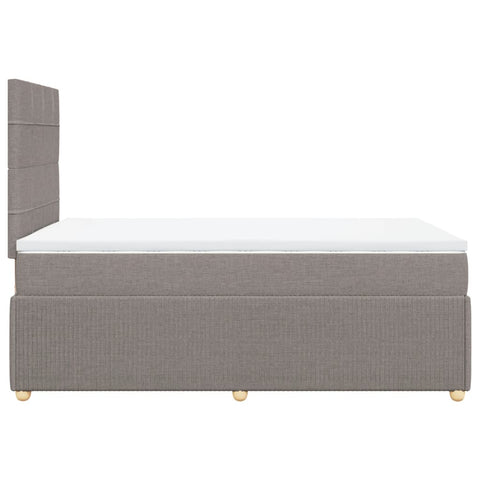 vidaXL Boxspringbett mit Matratze Taupe 120x200 cm Stoff