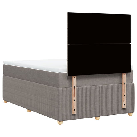 vidaXL Boxspringbett mit Matratze Taupe 120x200 cm Stoff