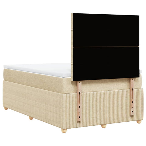 vidaXL Boxspringbett mit Matratze Creme 120x200 cm Stoff